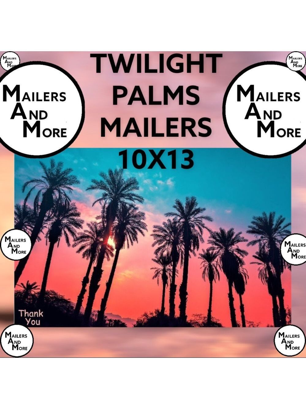 25 10X13 Poly Mailers Twilight Palms Shipping Envelopes PRICE IS FIRM - Picture 9 of 11